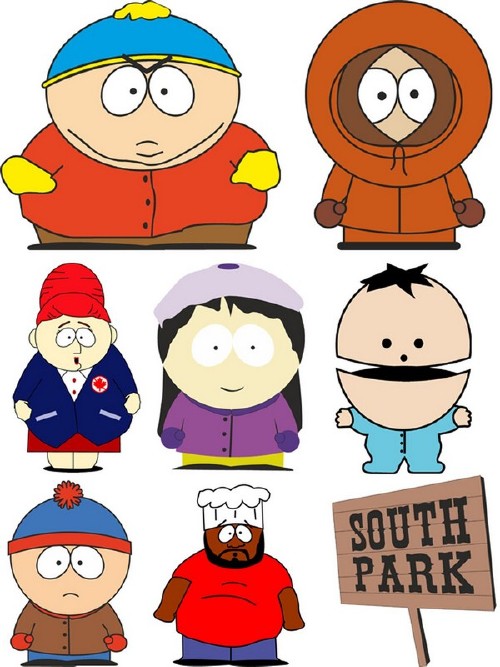 Персонажи мультфильма "Южный парк" (векторные отрисовки)