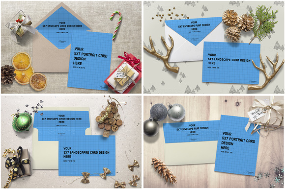 CreativeMarket: Holiday Props & 5X7 Card Set Mockups 358760