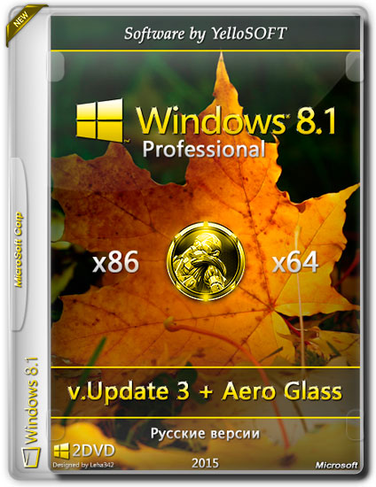 Windows 8.1 Pro x86/x64 v.Update 3 + Aero Glass by YelloSOFT (RUS/2015)