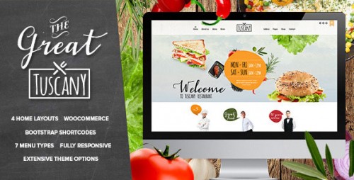Nulled Tuscany v1.4.4 - Restaurant Shop Creative WordPress Theme Product visual