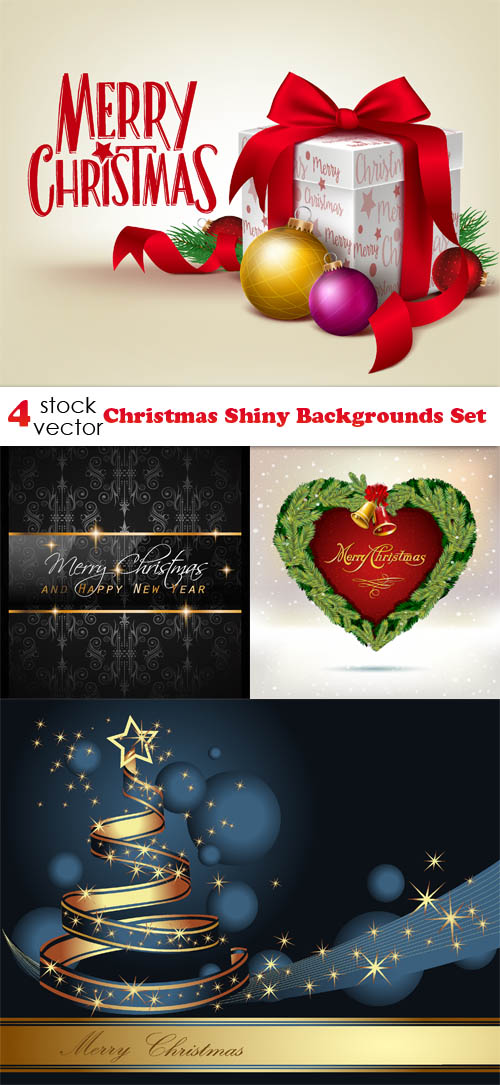 Vectors - Christmas Shiny Backgrounds Set 3