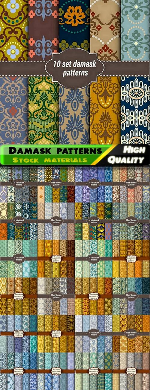 Royal and luxury damask seamless patterns - 25 Eps