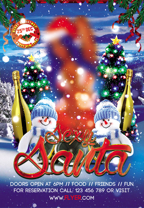 Flyer PSD Template - Sexy Santa Party + Facebook Cover 8