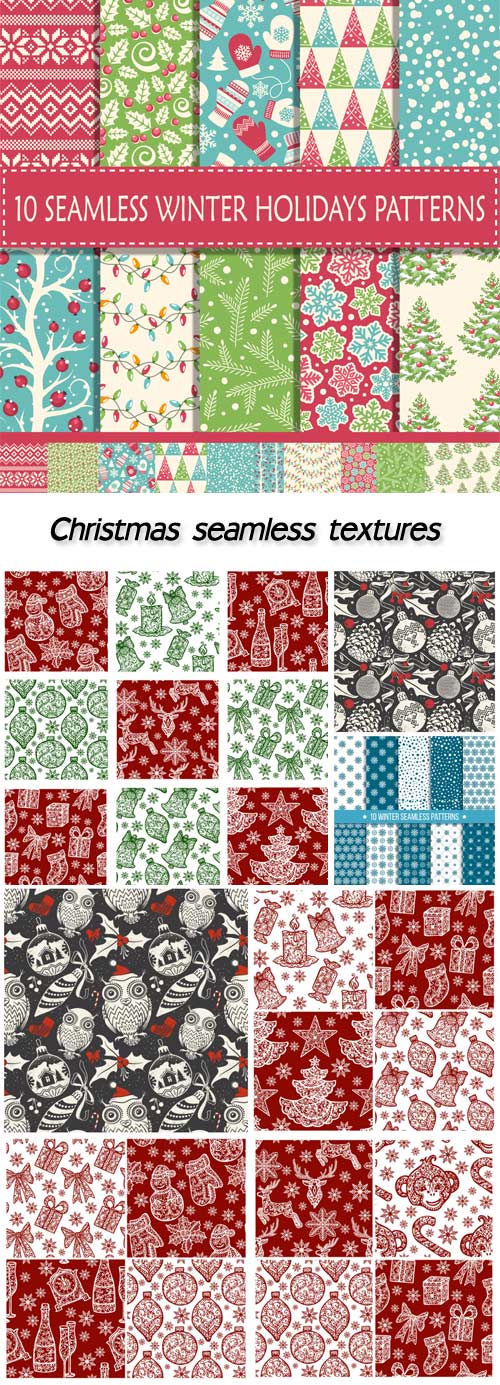 Christmas collection of seamless textures