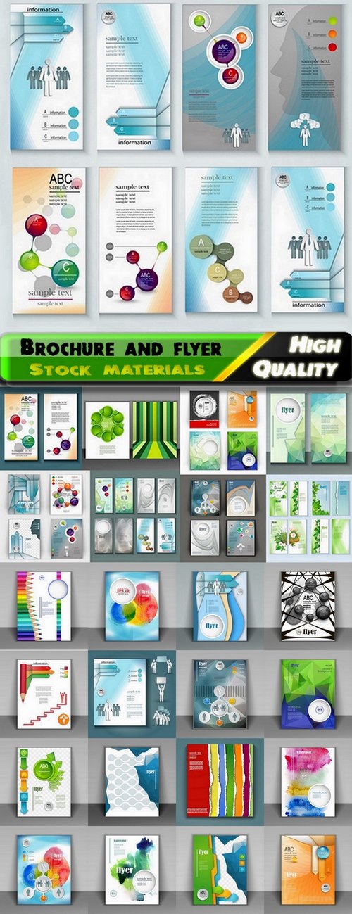 Brochure and flyers template design in vector from stock #68 - 25 Eps