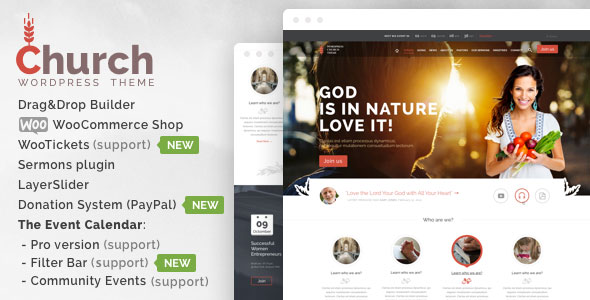Nulled ThemeForest - Church and Events v1.7 - Responsive WordPress Theme