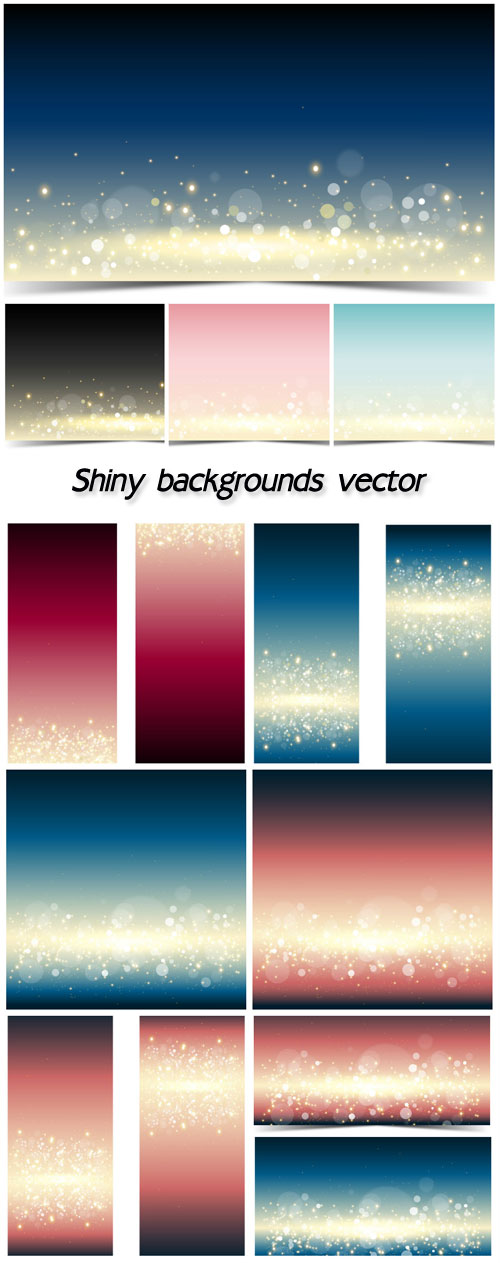 Colored shiny backgrounds vector