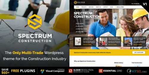 Download Nulled Spectrum v2.0.2 - Multi-Trade Construction Business Theme Product visual