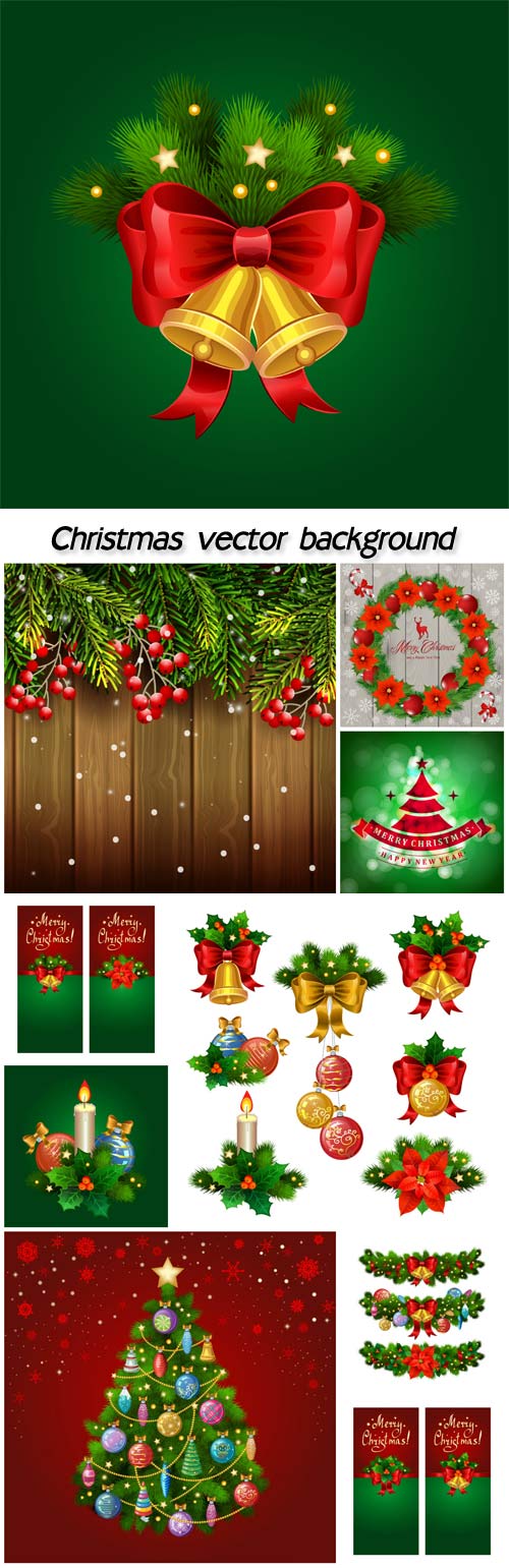 Christmas decorations, backgrounds vector