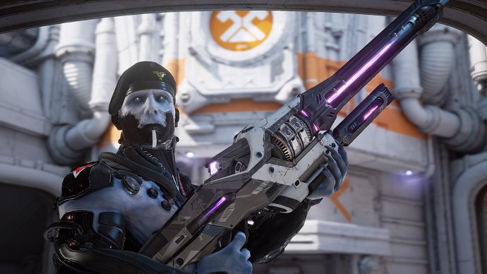 скриншот Unreal Tournament, изображен боец с оружием