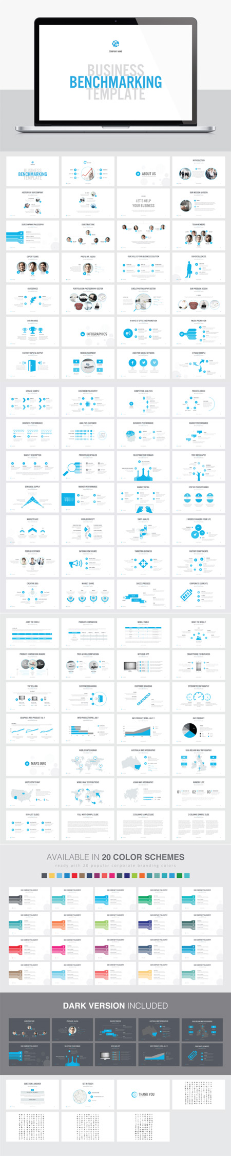 CM - BENCHMARKING PowerPoint Template 470870