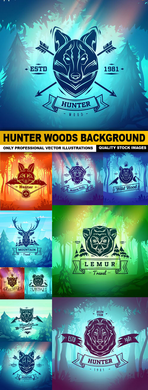 Hunter Woods Background - 10 Vector