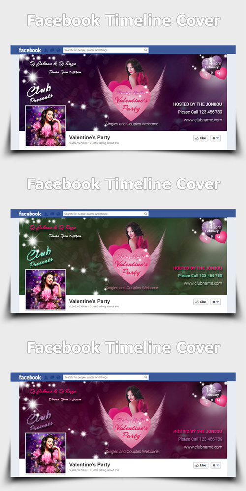 CM - Valentine Day Party Facebook Covers 482015