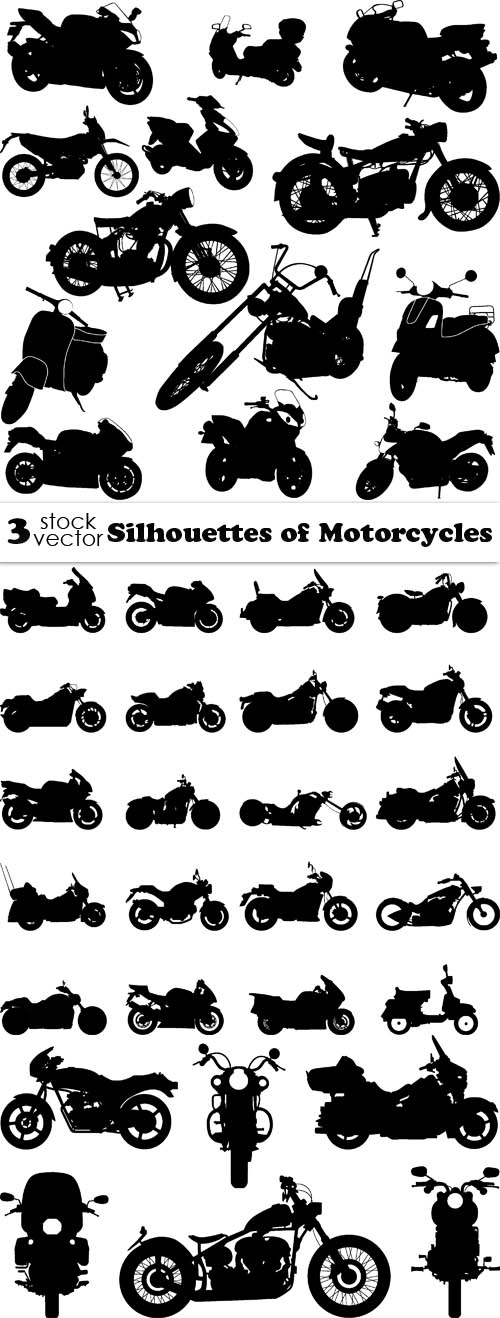 Vectors - Silhouettes of Motorcycles