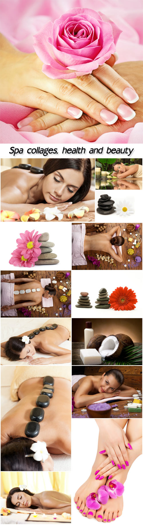 Spa collages, health and beauty, women