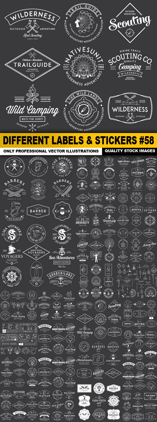 Different Labels & Stickers #58 - 25 Vector