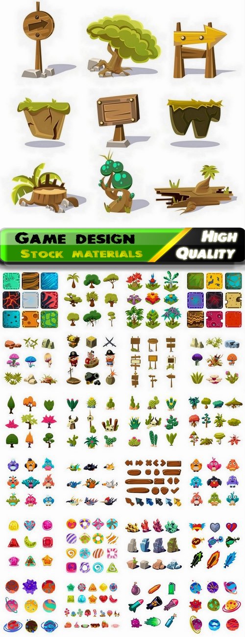 Game design elements in vector from stock #10 - 25 Eps