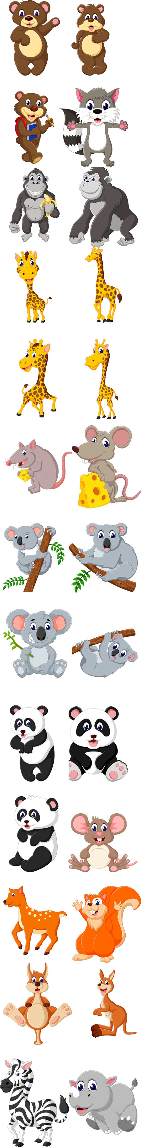 Illustration of cartoon animals - Vectors