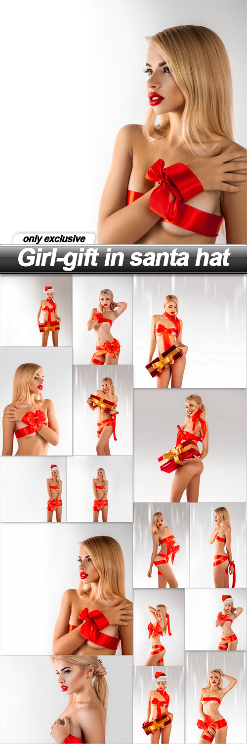 Girl-gift in santa hat - 16 UHQ JPEG
