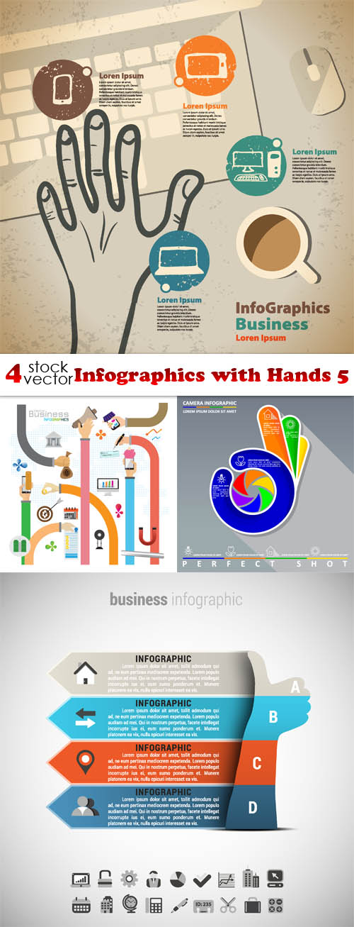 Vectors - Infographics with Hands 5