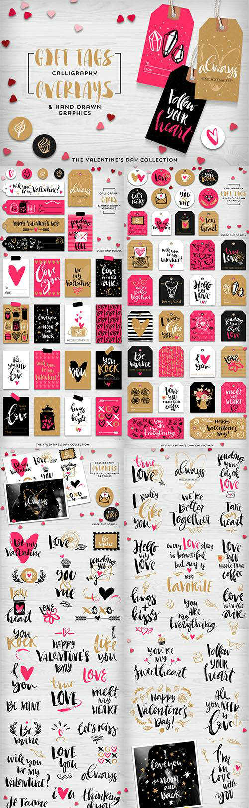 Valentine's day gift tags & overlays id 518165