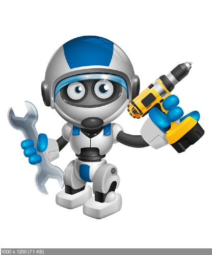  Cheerful Robot Cartoon Character