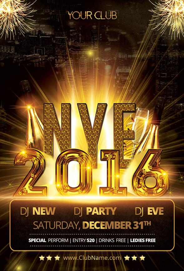 Creativemarket - New Year Party Flyer